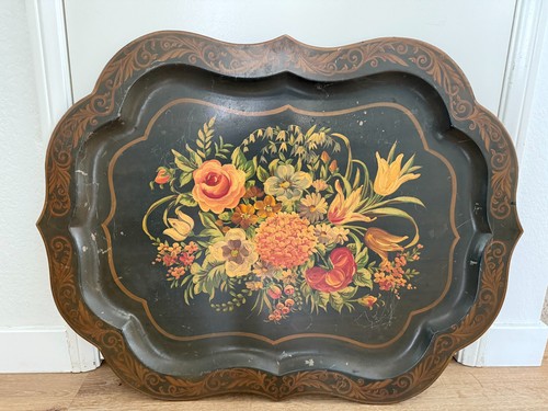Large antique hand painted - antique, hand-painted