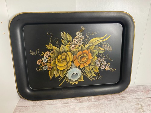 Vintage 1969 black metal tole - 1969,