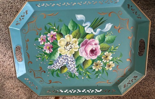 Vtg hand painted floral - vtg,